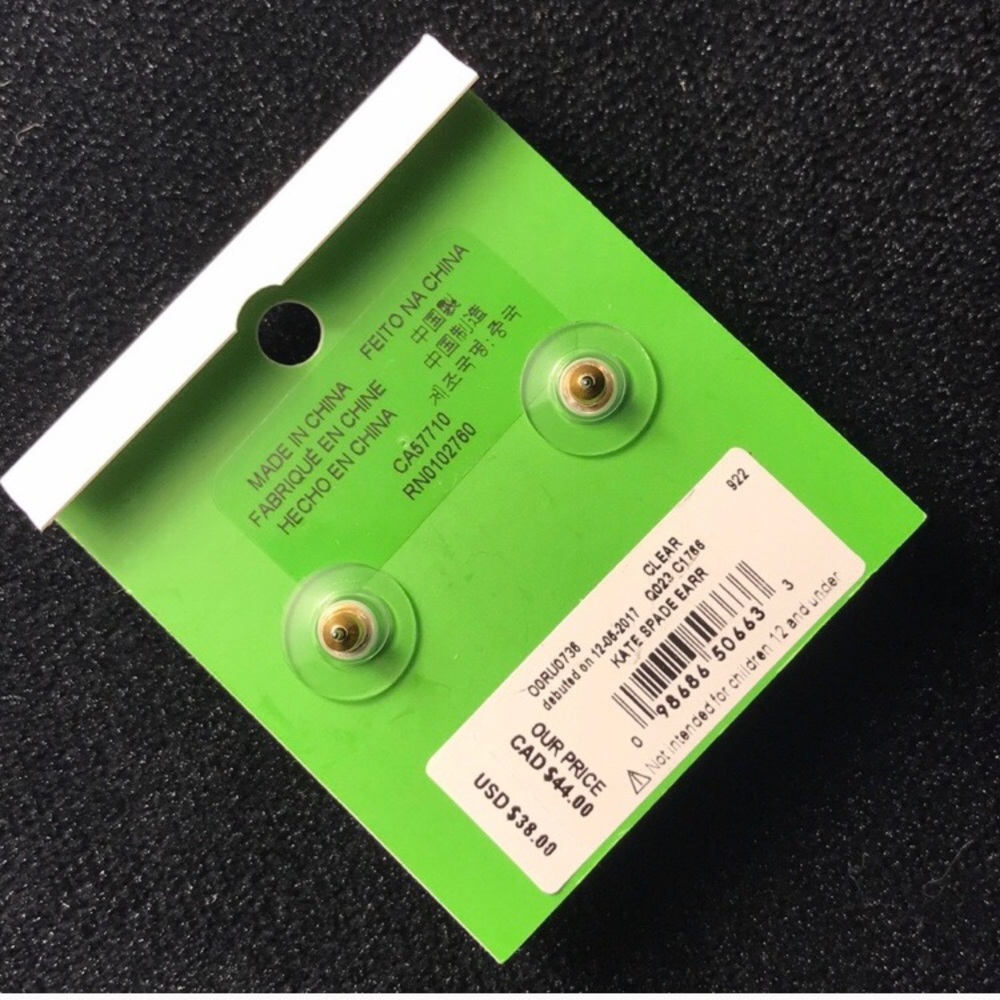 Kate Spade Large Clear stud earrings - Picture 3 of 3